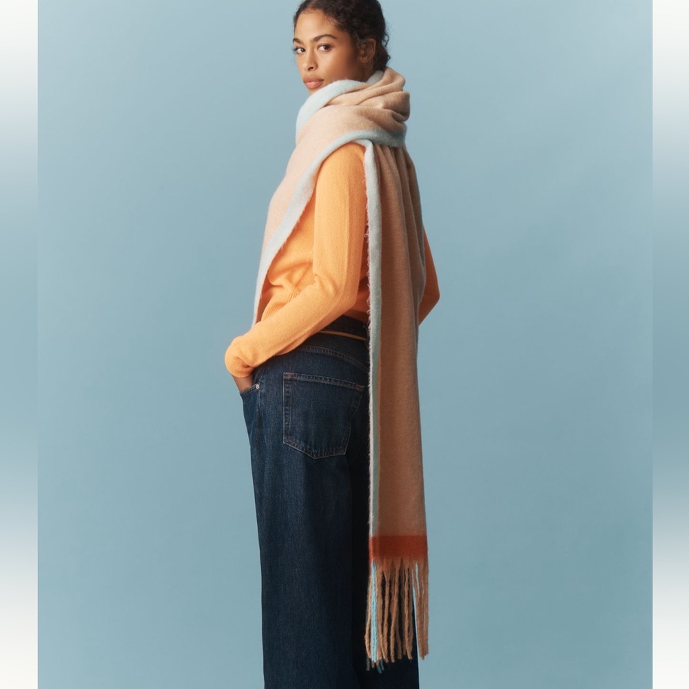 NWT Anthropologie Brushed Fringe Scarf